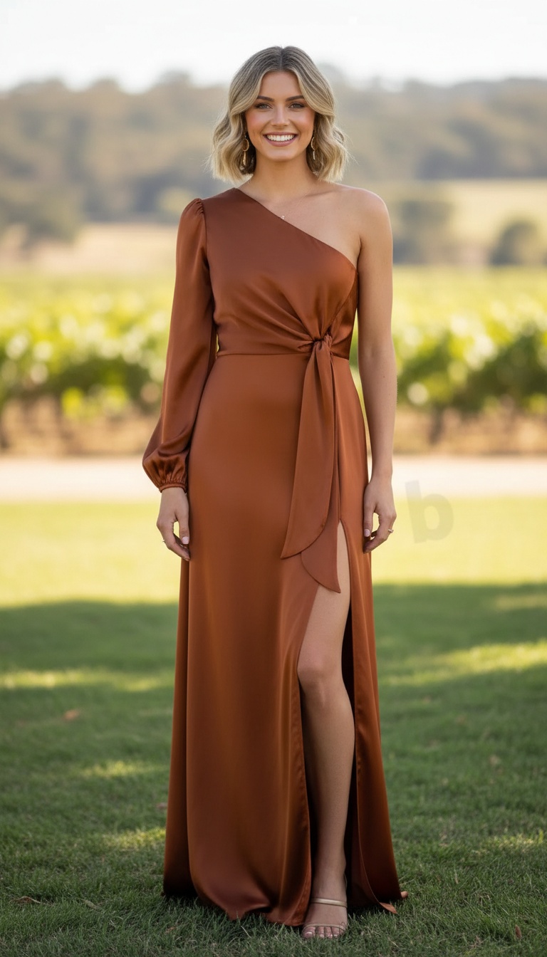 One-shoulder maxi dress