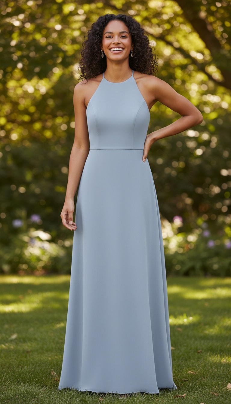Halter-neck maxi dress