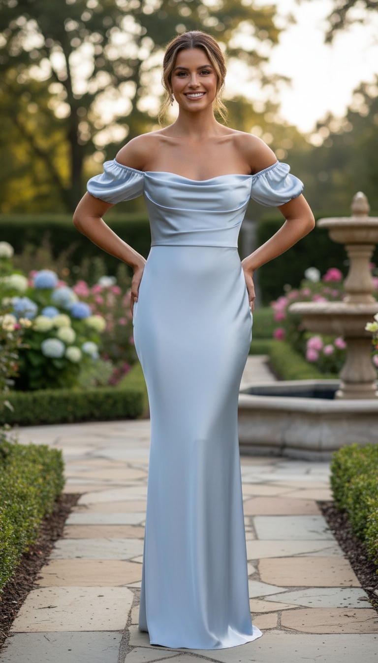 Puff-Sleeve maxi dress